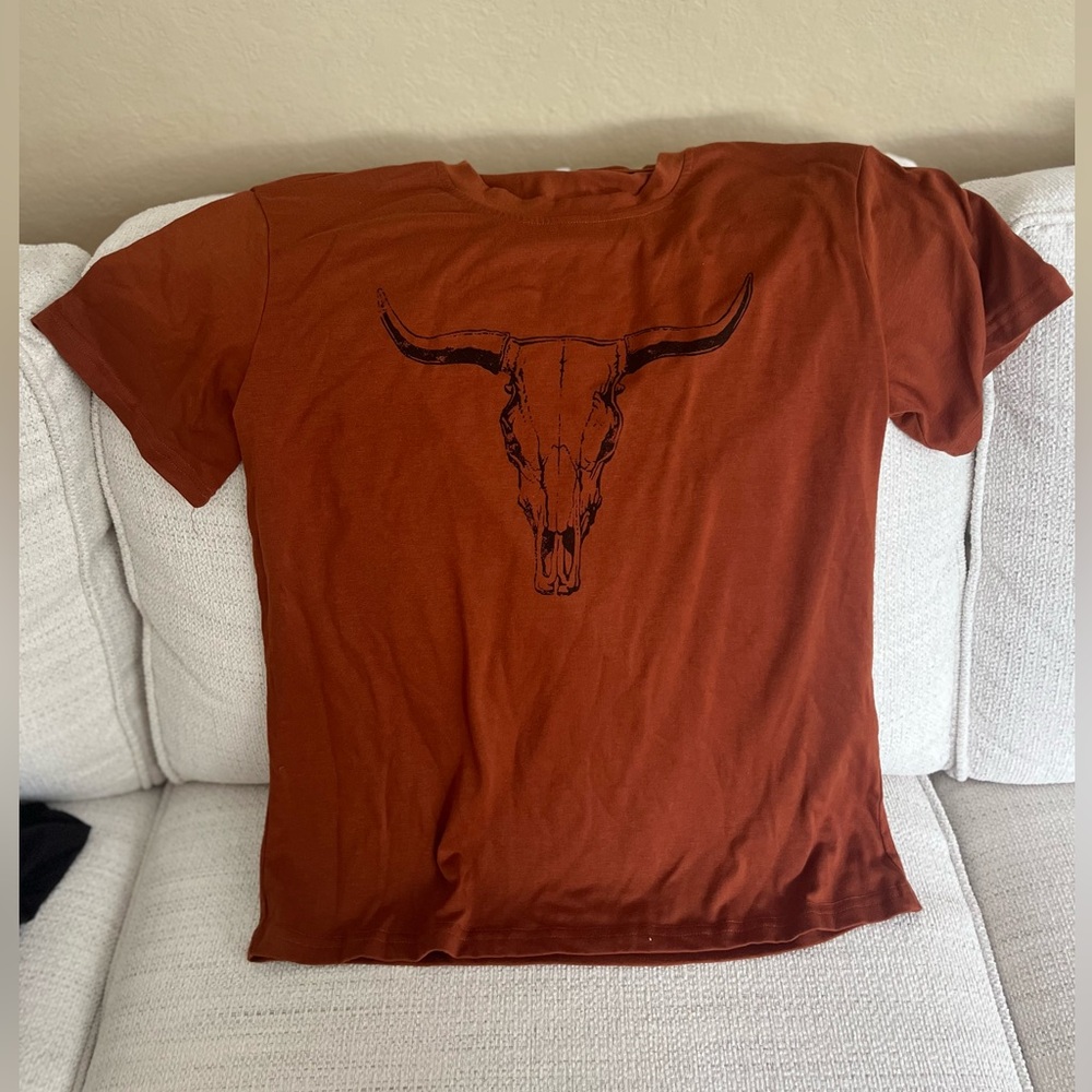 Terracotta Shirt with Bull